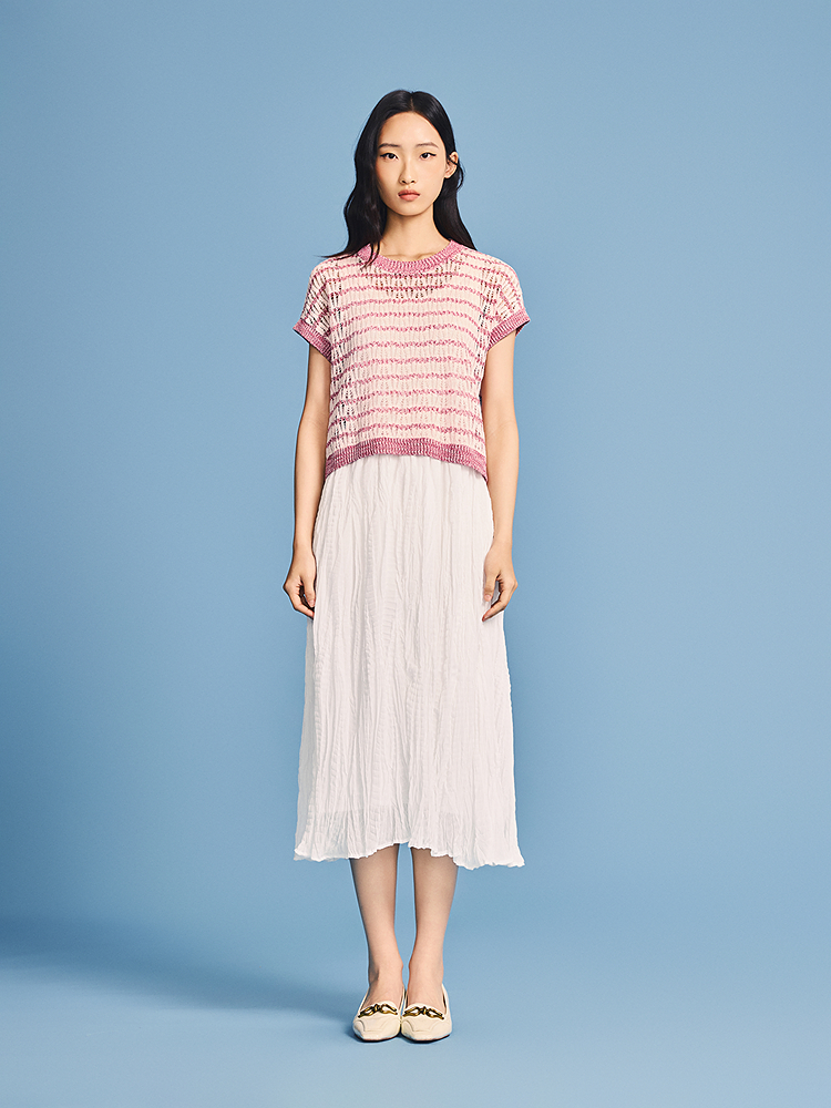 PSALTER诗篇 2026夏季新款真两件针织衫+背心连衣裙6C66205283