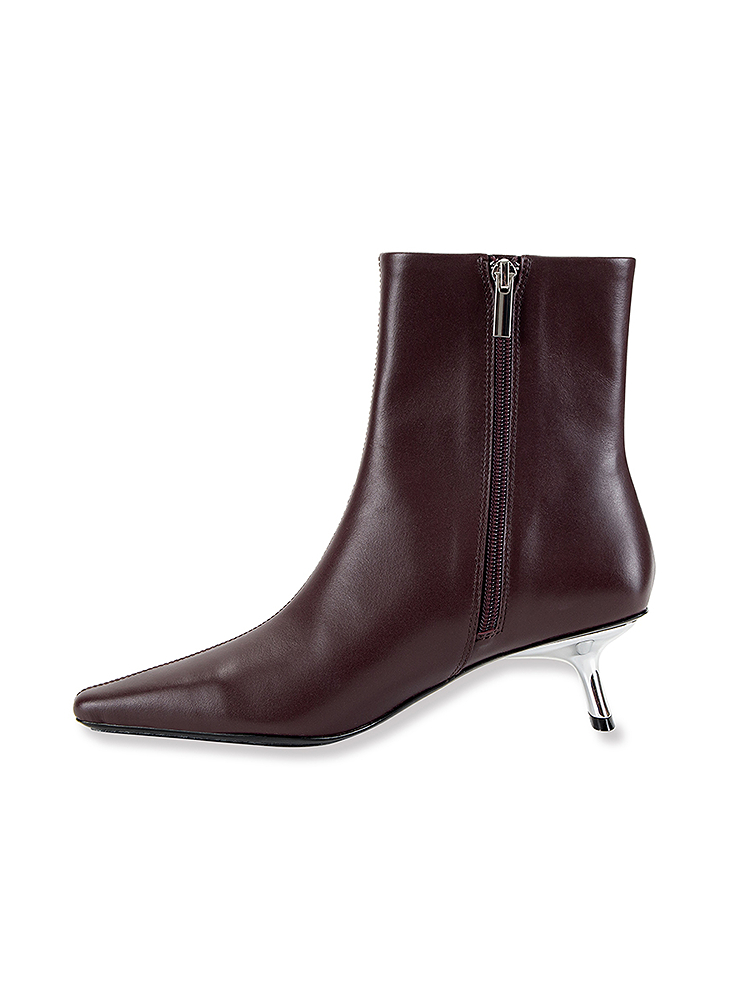 Song of Song歌中歌冬季酒红羊皮中筒靴女士鞋5C35592020