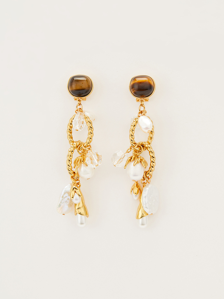 SongofSong歌中歌2024夏季金色珍珠吊坠耳环5C34294040