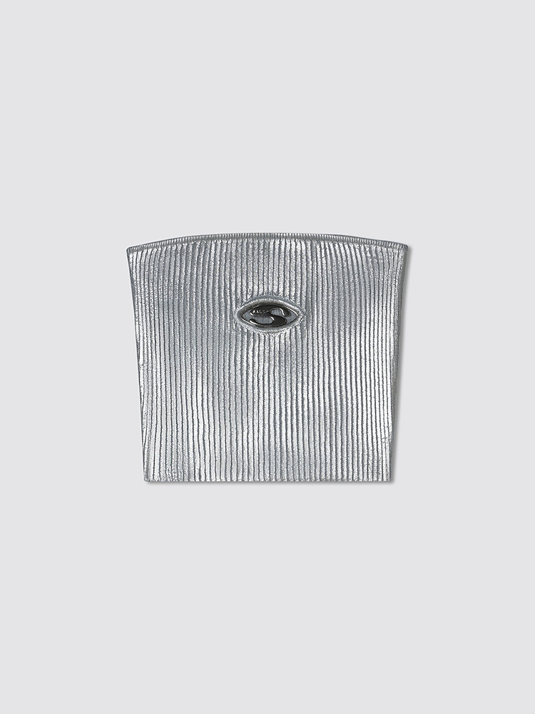 SALT.P可颜 2026夏季新款金属坑条毛织抹胸AC36299010