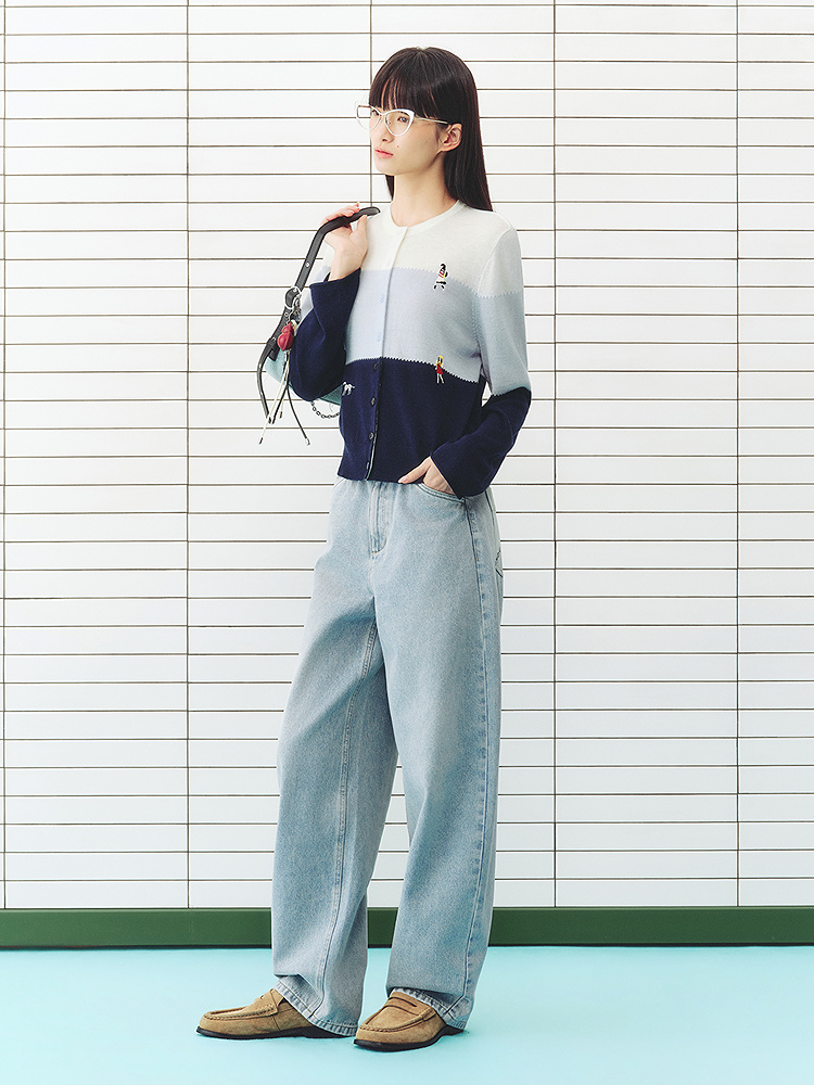 ToyzY2026春季新款分割感精致刺绣毛针织衫ZC36106890