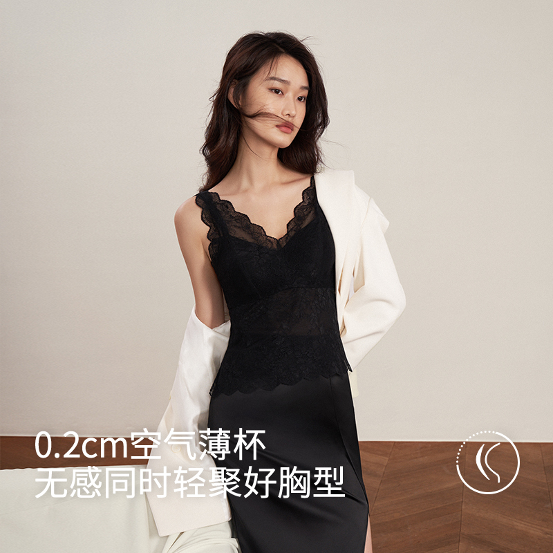 春夏法式花瓣蕾丝无钢圈性感免穿文胸背心8J53102020