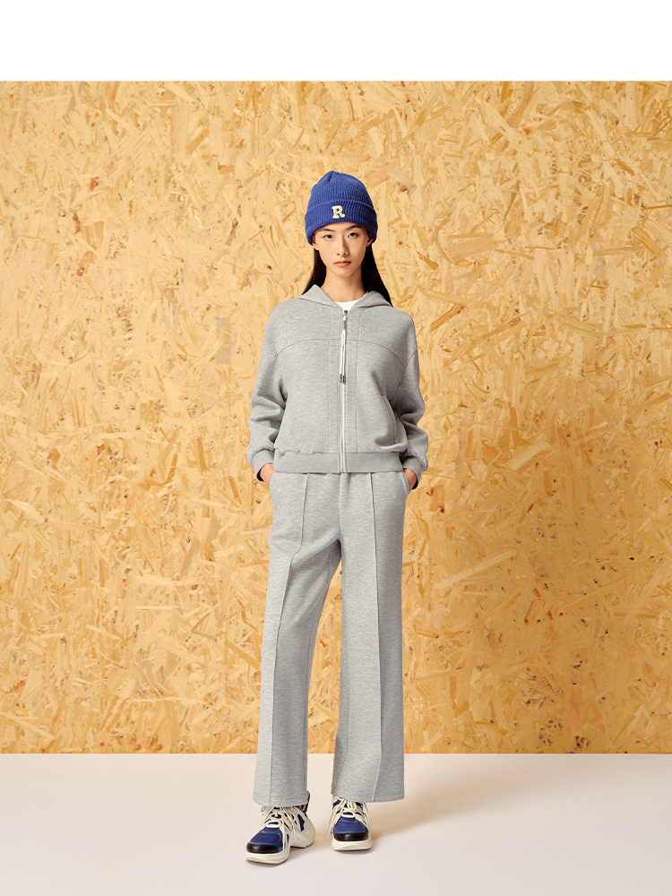 ToyzY24春云朵空气层灰色休闲连帽外套7C54110200