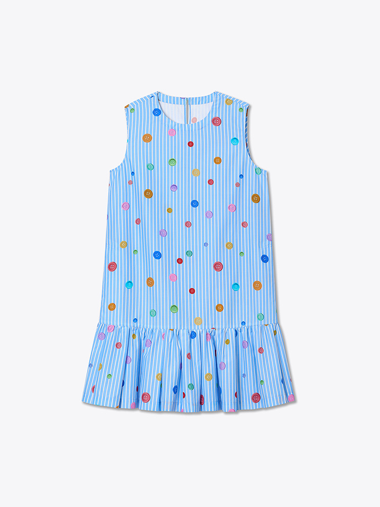 ToyzY2025夏季活力无袖低腰蓬蓬碎褶连衣裙ZC35205670