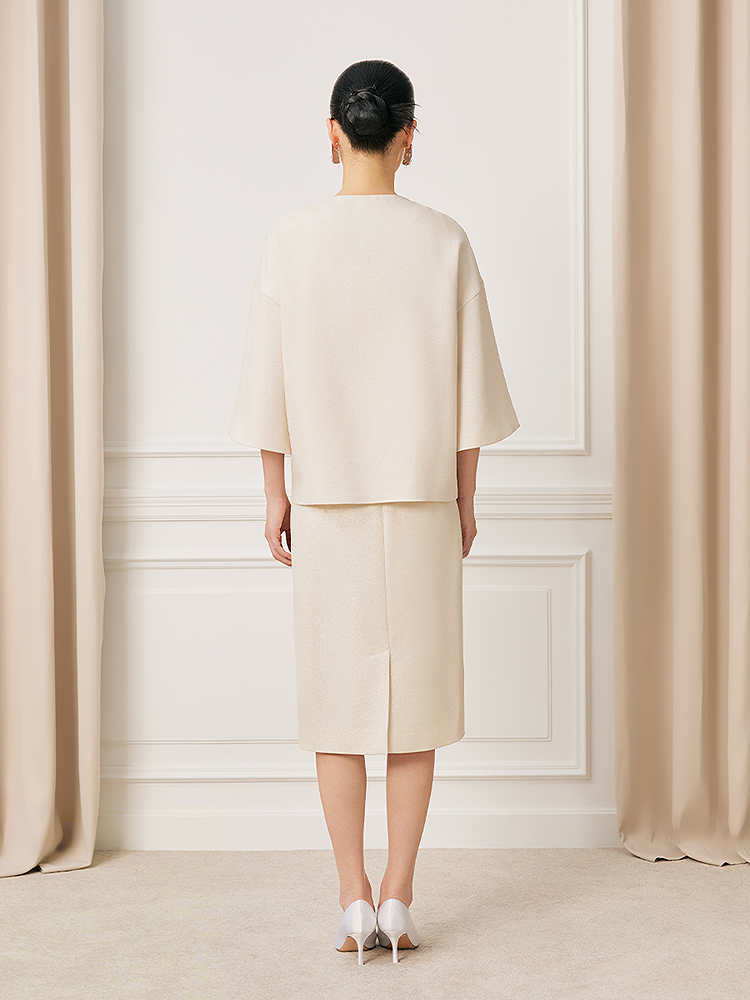 【进口三醋酸】Song of Song歌中歌2026春季新款轻奢通勤半身裙5C36150070