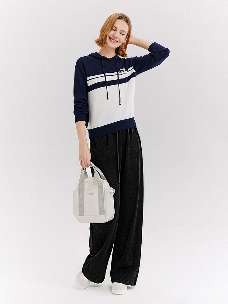 XII BASKET十二篮专选26春新款软糯醋酸羊驼毛阔腿裤7C66120360