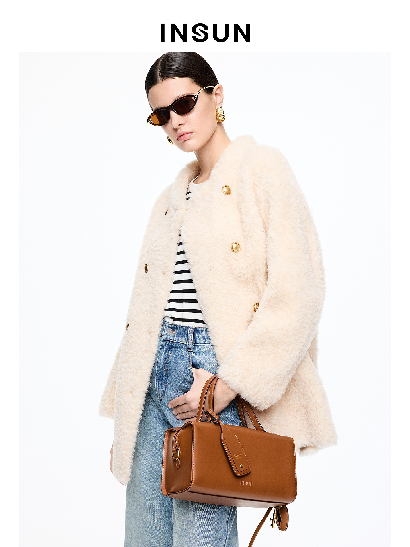 INSUN恩裳2025冬季毛呢外套9C45510010