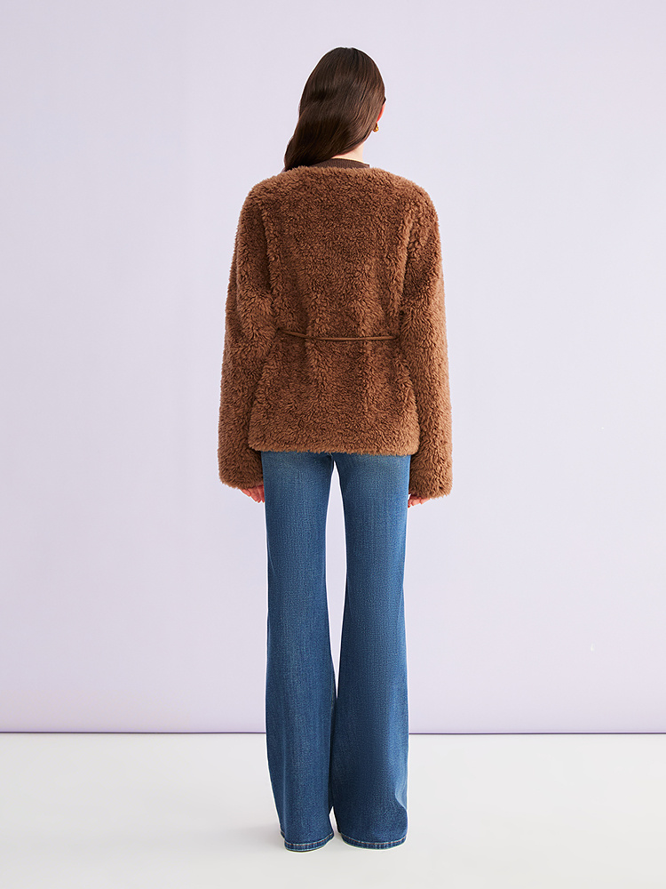 YINER音儿2026春季新款时尚复古通勤水洗棉弹显瘦休闲喇叭裤8C36120190