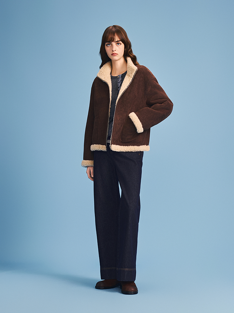 PSALTER诗篇 2026春季新款双面穿羊羔绒毛呢外套6C66110203