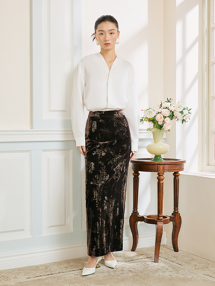 Song of Song歌中歌2026春季新品本白丝棉缎光衬衫5C36130130