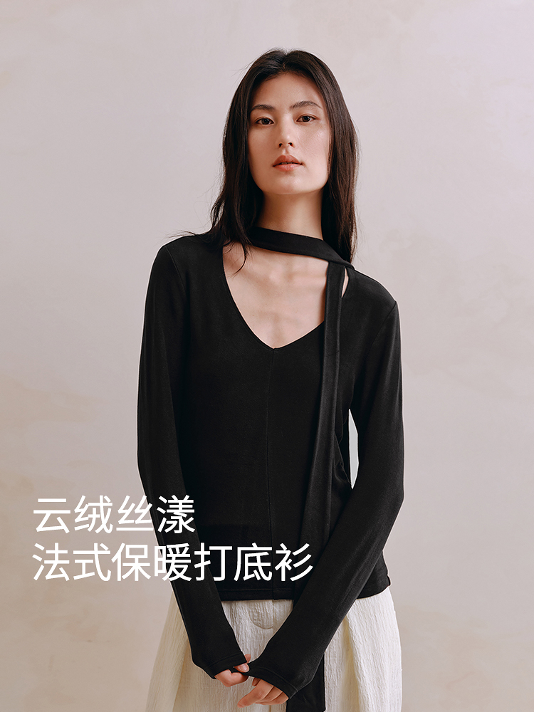 德绒羊毛轻柔保暖打底衫8J35327210