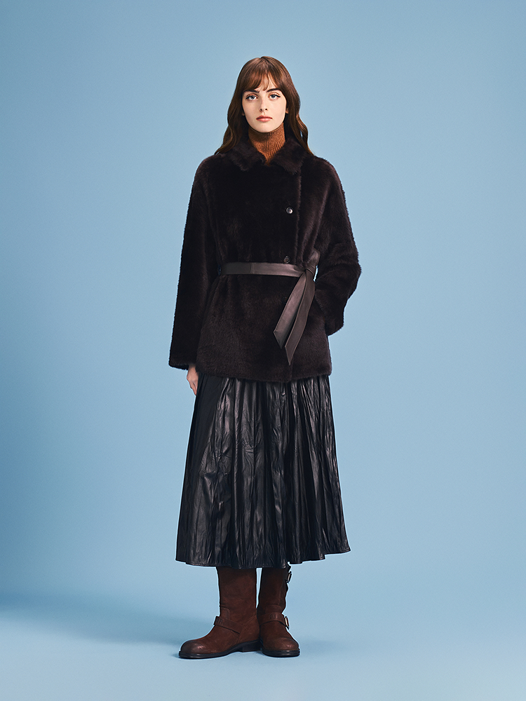 PSALTER诗篇 2026春季新款奢华皮毛一体皮草外套6C66109233