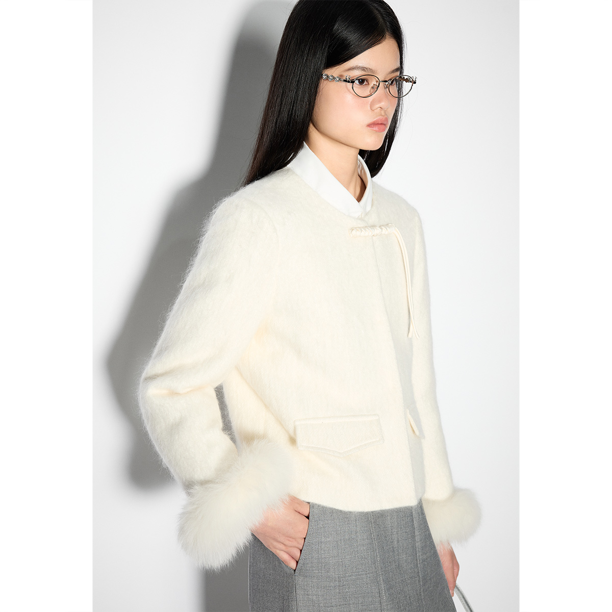 SALT.P可颜 2025冬季新款新中式摩登小香风鹅绒服外套AC35510270