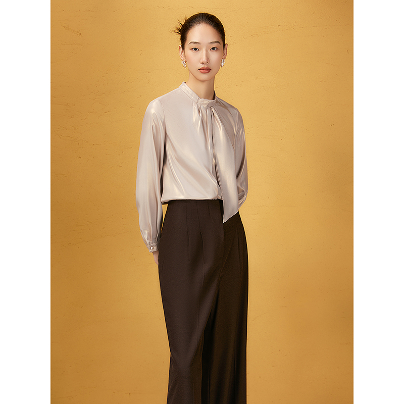 Song of Song歌中歌2025冬季新品轻奢飘带设计通勤女衬衫5C35530060