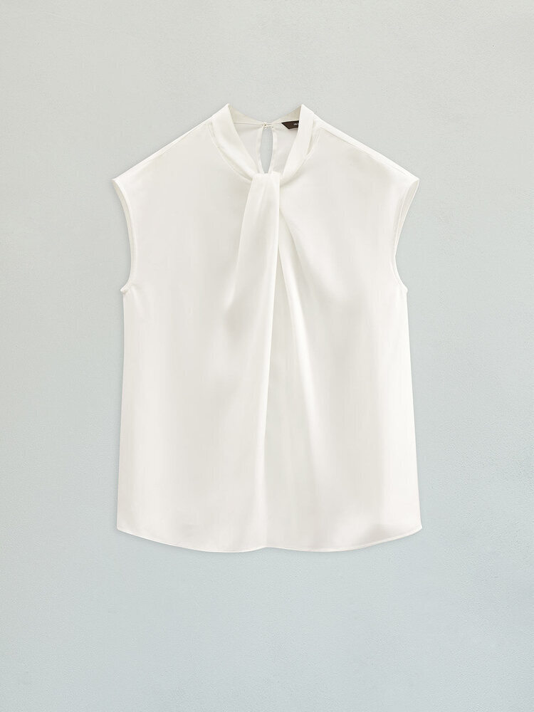 INSUN恩裳2023夏季领口立体打褶盖袖小上衣优雅小众上衣9C63270220