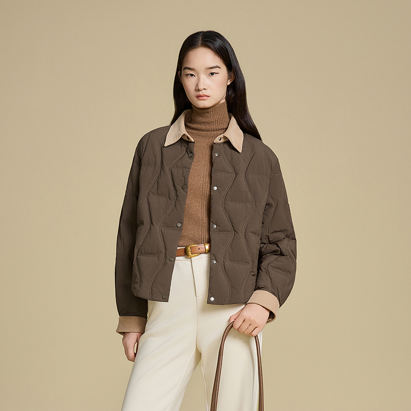 PSALTER诗篇 2025冬季新款巴恩风撞色羽绒服6C65508343