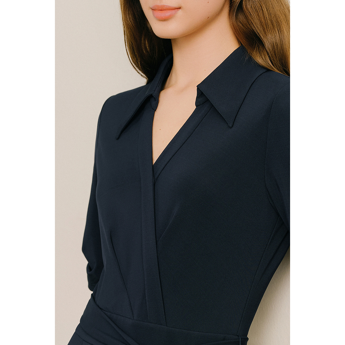 OBBLIGATO奥丽嘉朵2025夏季新品藏蓝色商务气质连体裤1C35202090