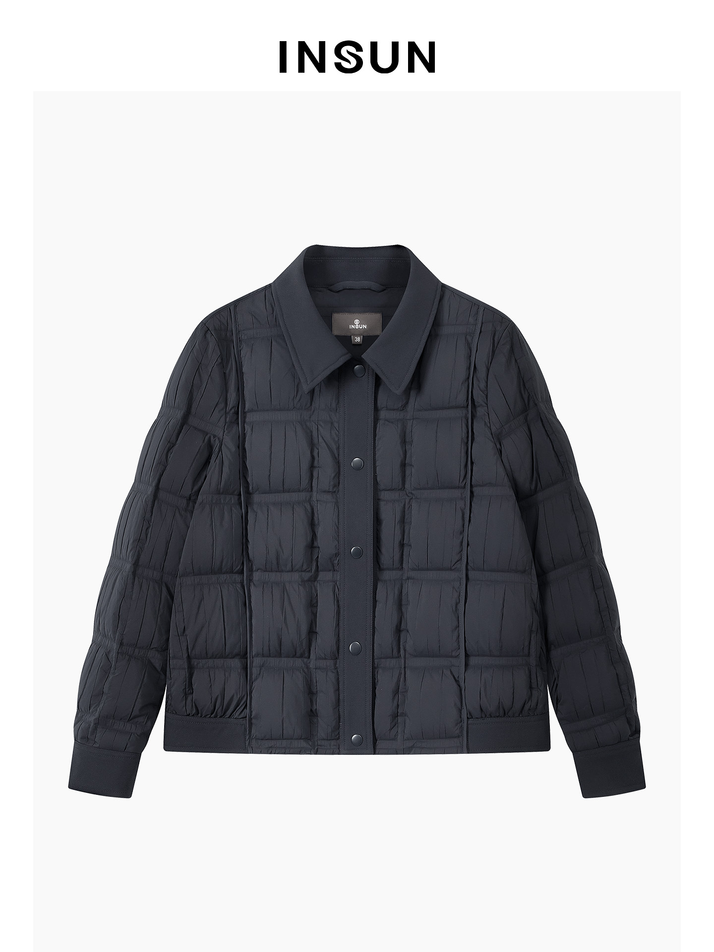 INSUN恩裳专选2026春季翻领利落感鹅绒短款羽绒服9C66108600