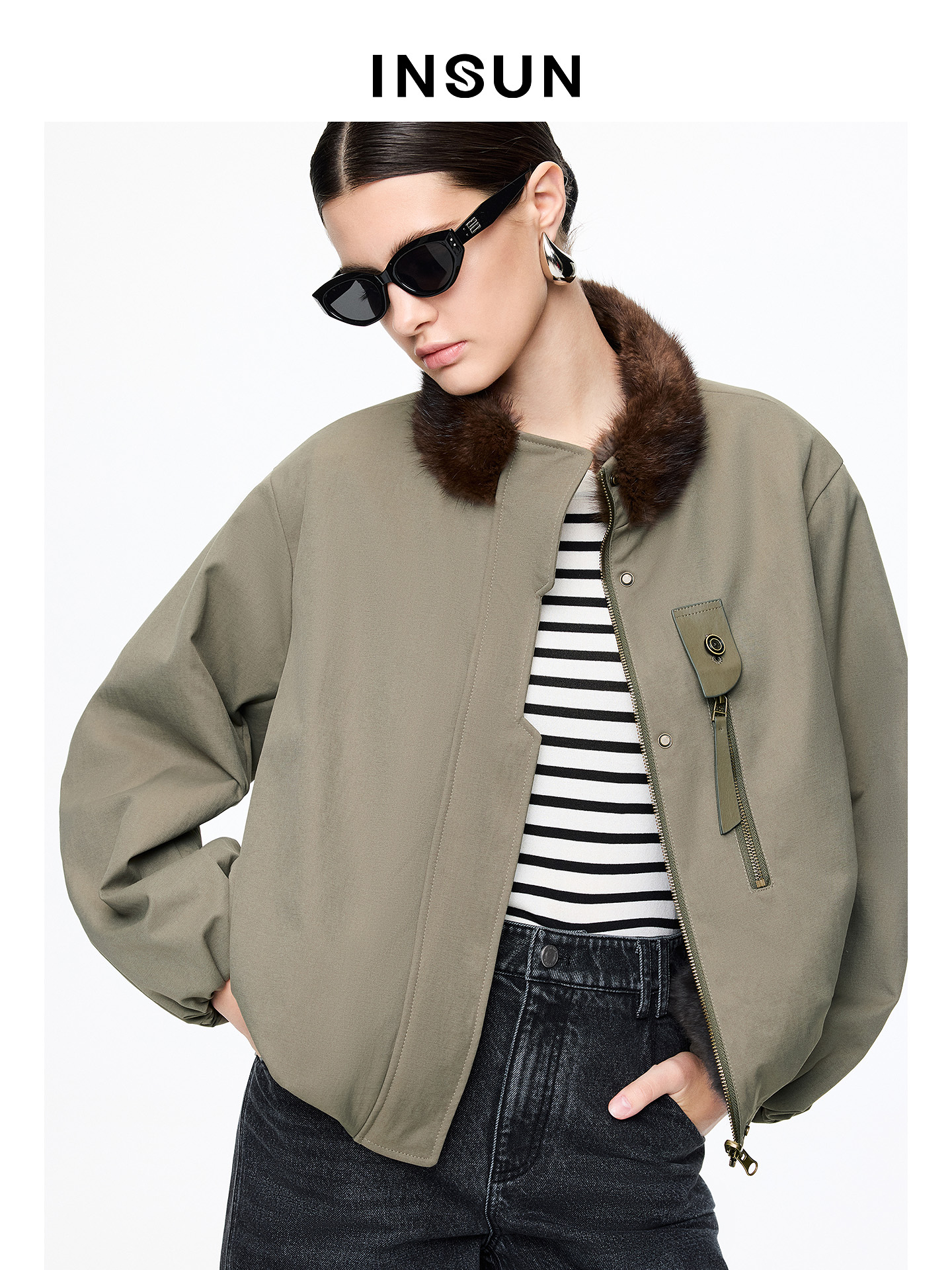 INSUN恩裳2025冬新款皮草9C45509010