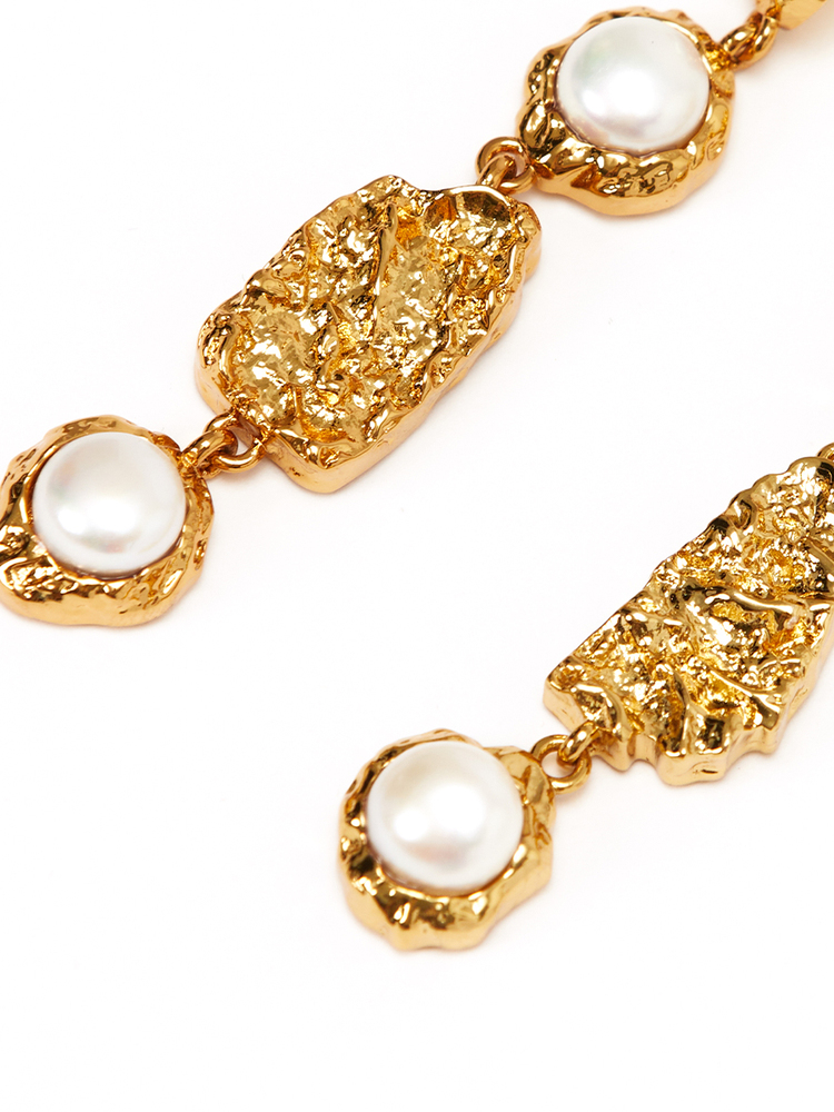 SongofSong歌中歌24春金色浮雕感淡水珍珠耳环5C34194040