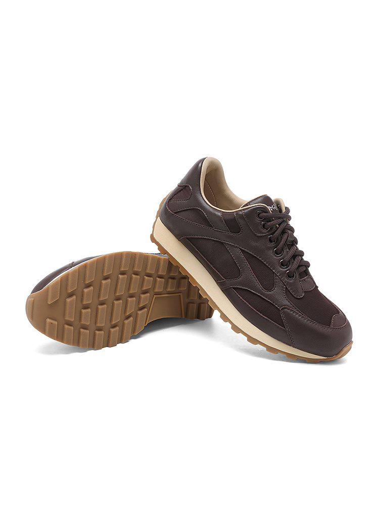 XII BASKET十二篮专选25年秋季时尚复古咖啡色牛皮休闲鞋7C65592020