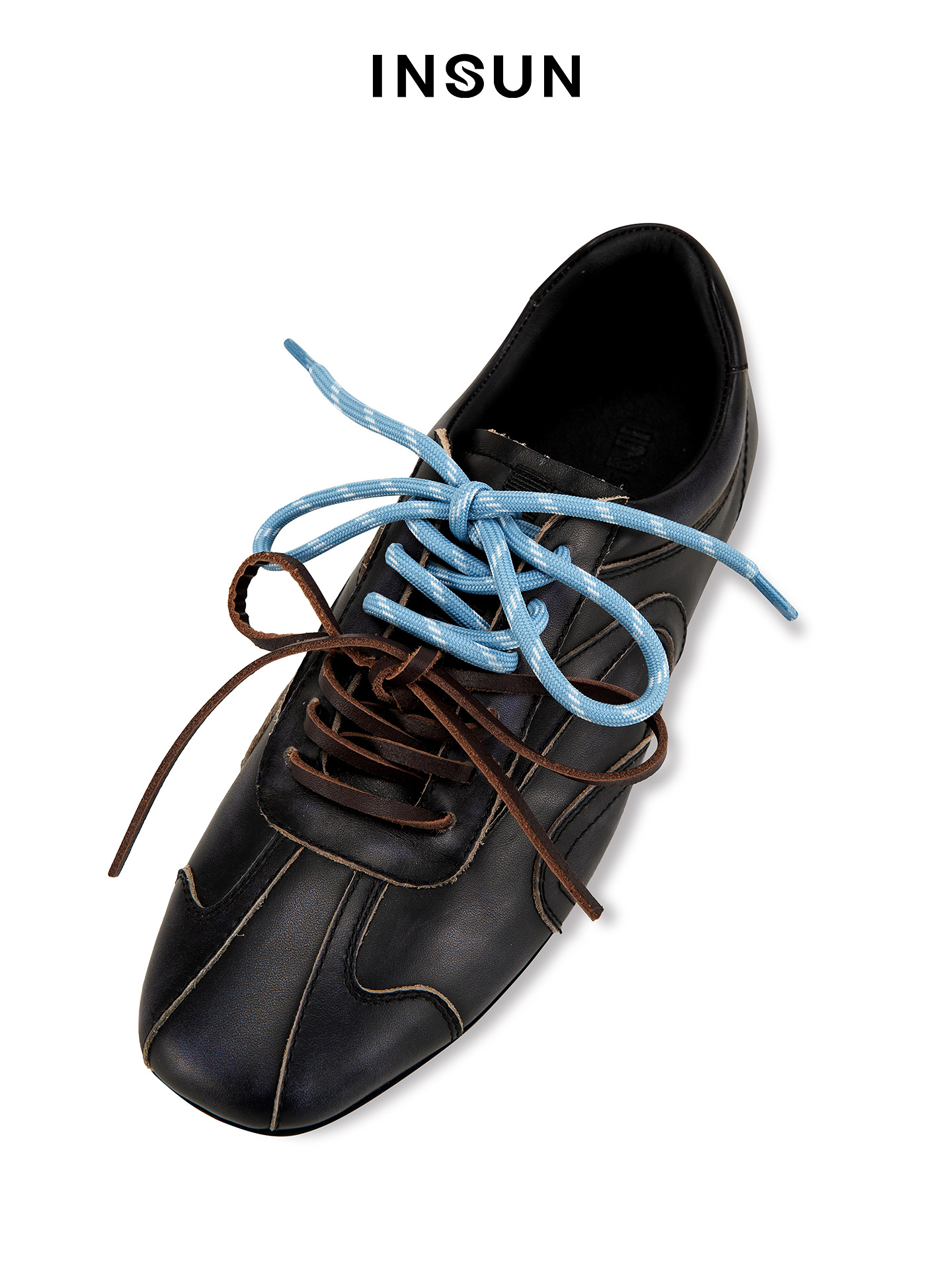 INSUN恩裳2026春季复古牛皮革德训鞋9C36192010