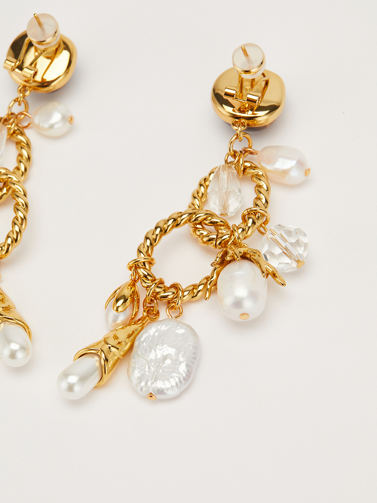 SongofSong歌中歌2024夏季金色珍珠吊坠耳环5C34294040