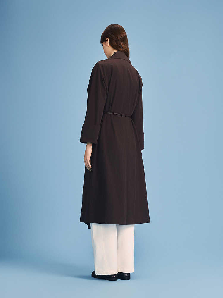 PSALTER诗篇 2026春季新款气质长款风衣6C66107043 配腰带