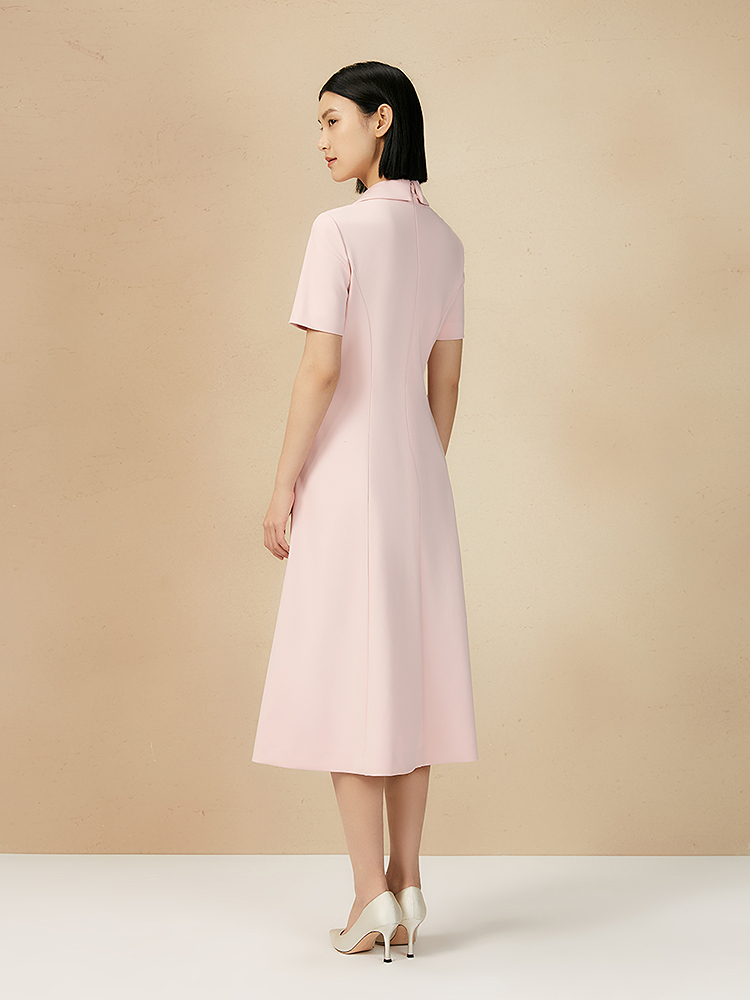 Song of Song歌中歌2025夏樱花粉气质翻领优雅连衣裙5C65205160