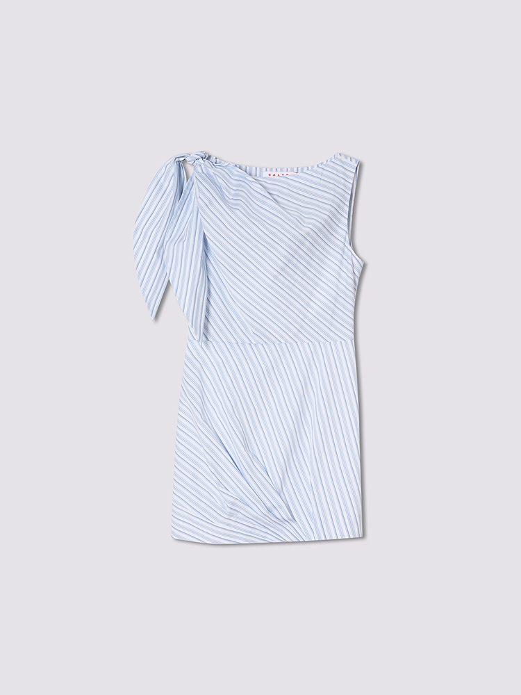 SALT.P可颜 2026夏季新款条纹一字肩连衣裙AC36205250