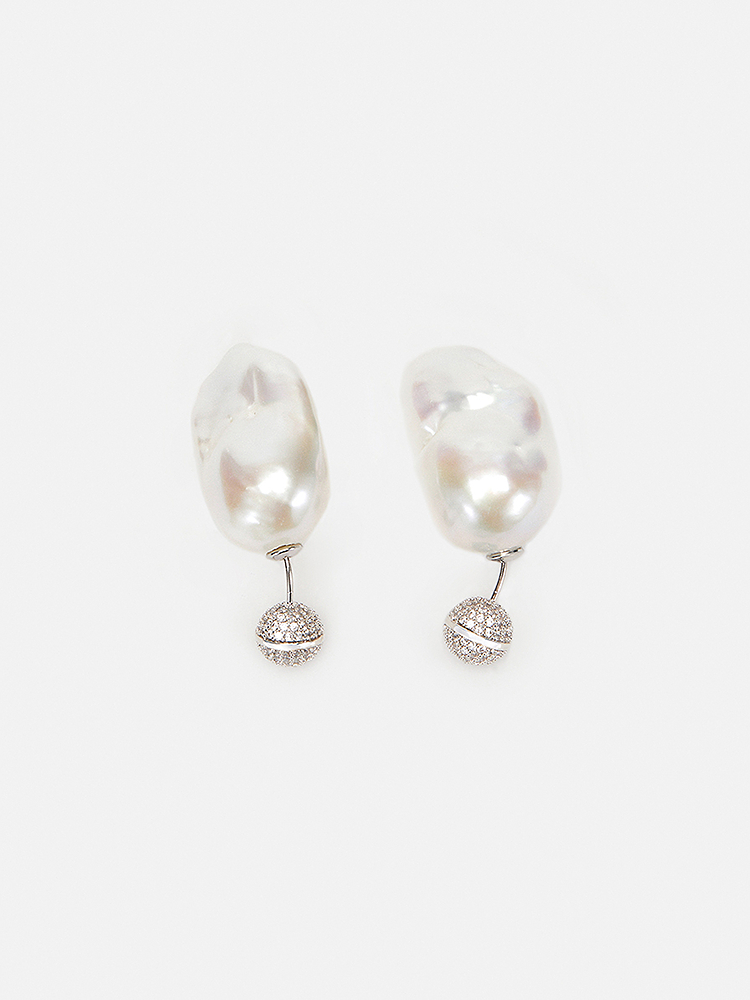 Song of Song歌中歌2024冬季银色巴洛克珍珠耳饰5C34594010