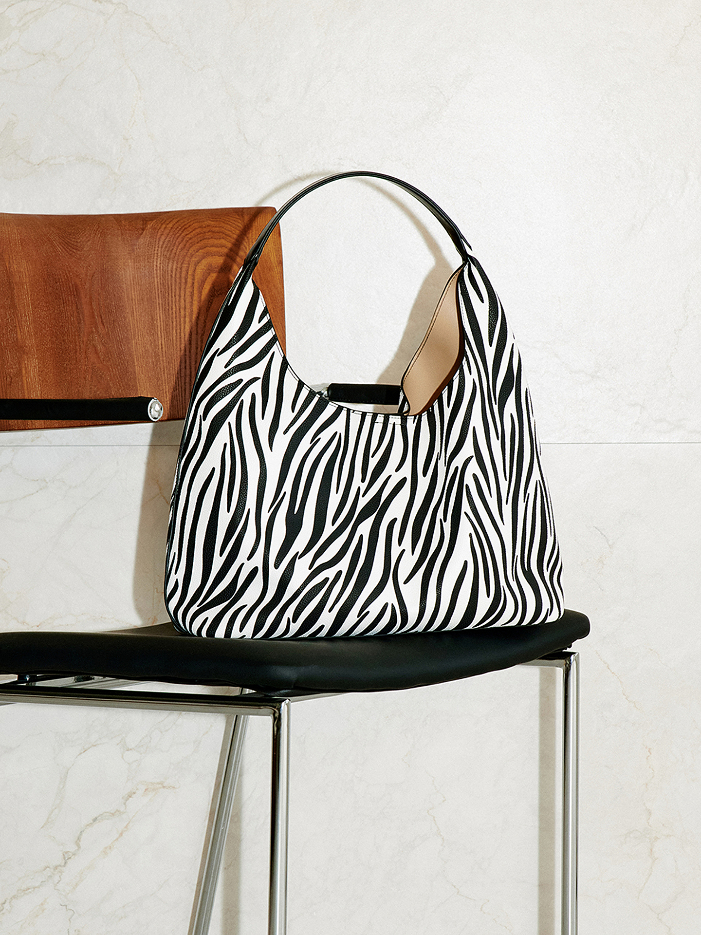 COVERINS2026夏新款黑色牛皮革斑马纹手拎包CC36291010