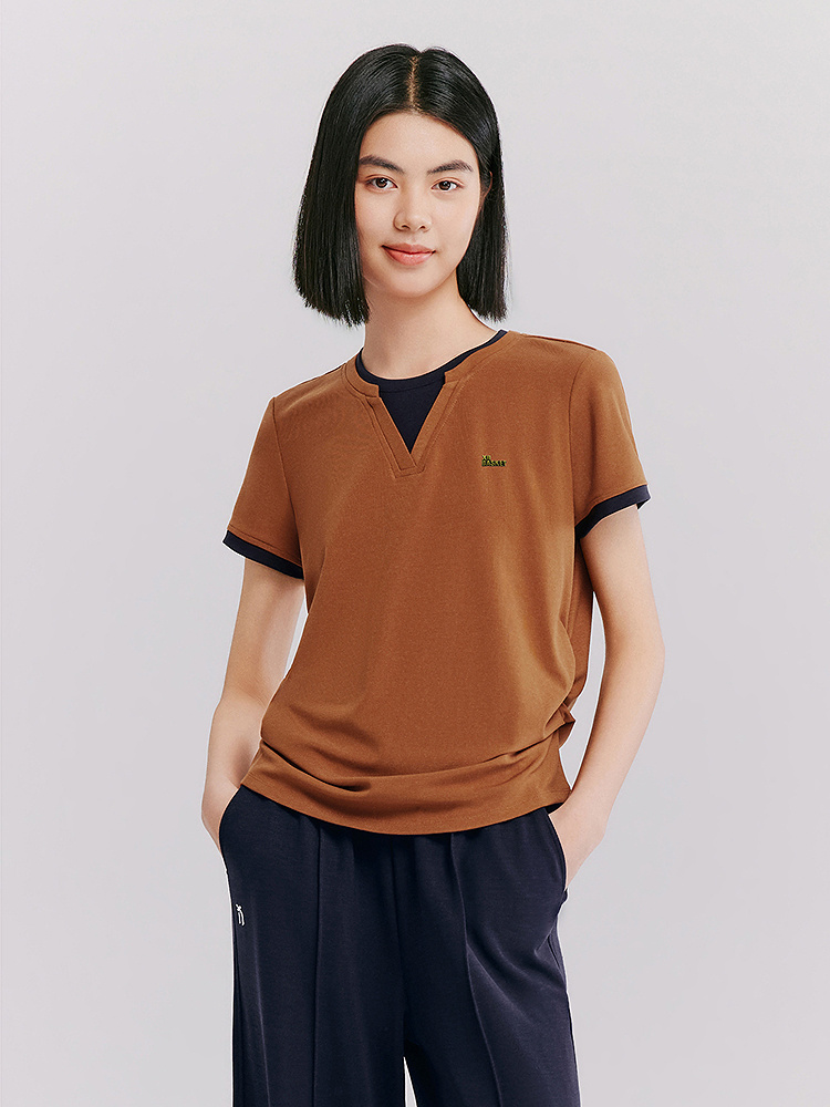 XII BASKET十二篮26夏新款透气撞色假两件V领针织衫7C36260190