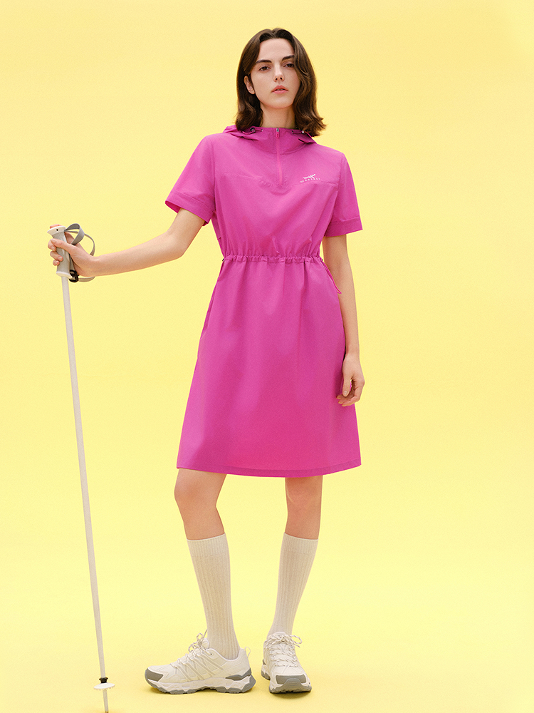 XII BASKET十二篮27新款三醋酸混纺抽绳收腰户外运动连衣裙7C37105080