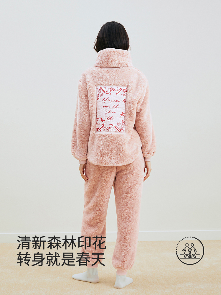 蝴蝶花园加厚舒绒家居套装8J34505020