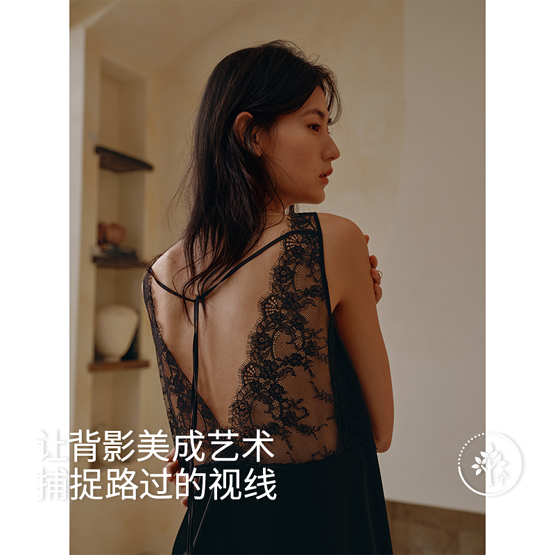 夜梦刺绣蕾丝带杯裙8J35227080
