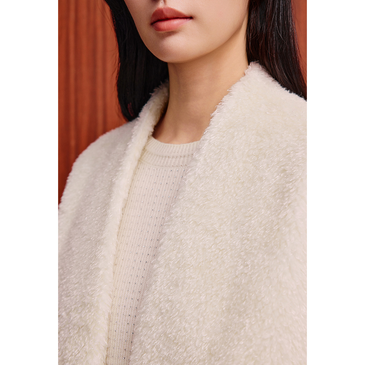 OBBLIGATO奥丽嘉朵2025冬季新款真丝里布意大利进口羊毛廓形大衣1C35580180