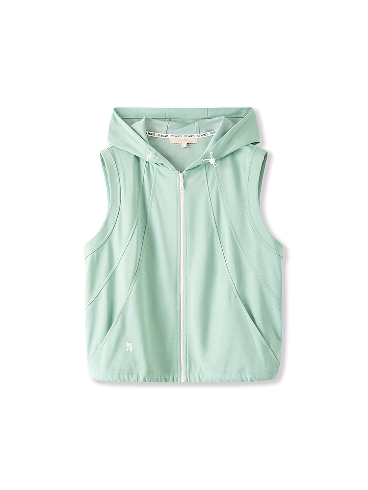 XII BASKET十二篮26夏新款短款宽松显白透气户外休闲运动连帽马甲7C36201320