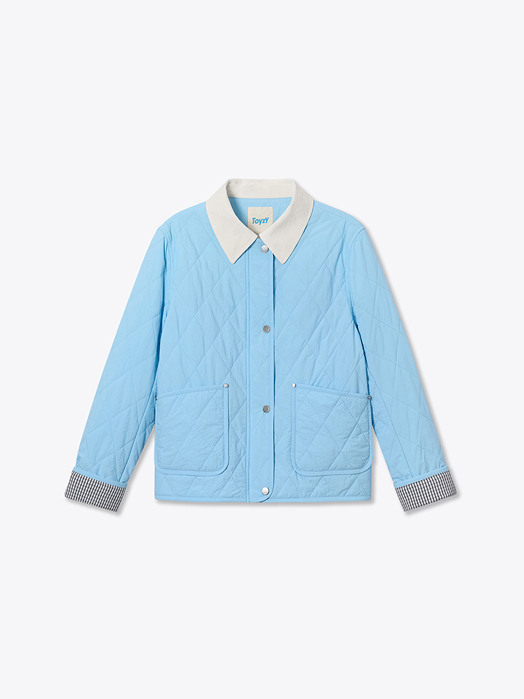 ToyzY2026冬季新款撞色格子袖口穿脱便捷时尚棉服外套ZC36508060