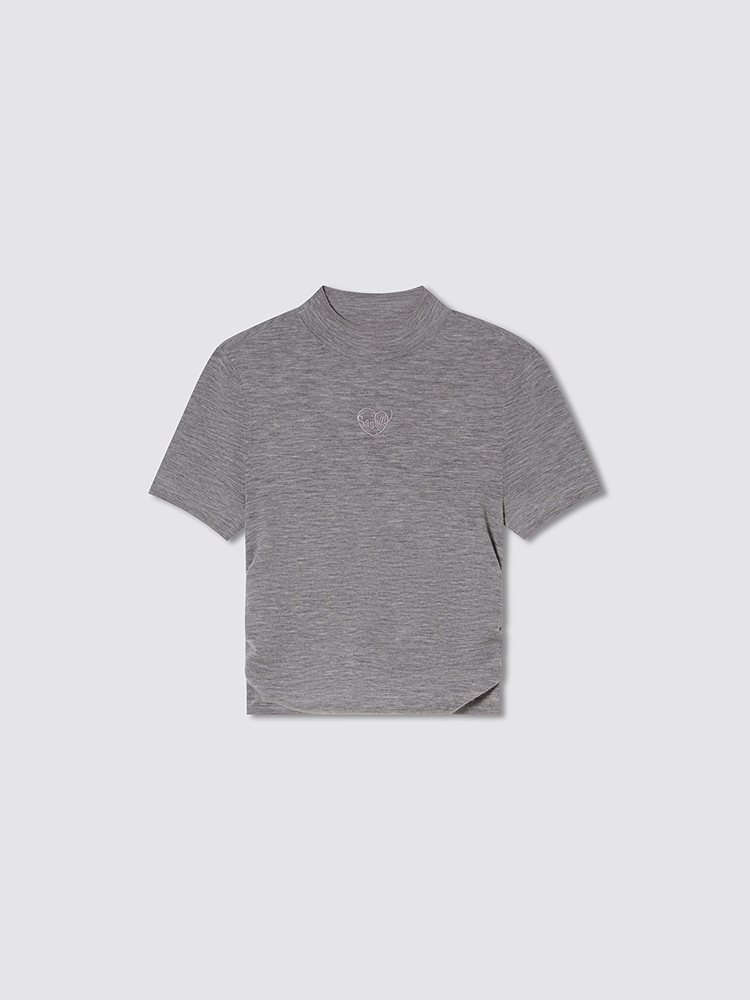 SALT.P可颜 2026夏季新款小高领收褶毛针织衫AC36206100