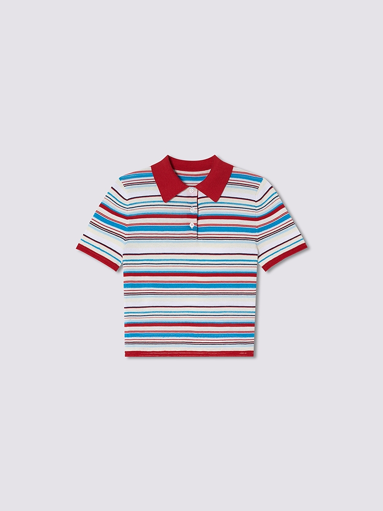 SALT.P可颜 2026夏季新款撞色条纹针织衫AC36206170