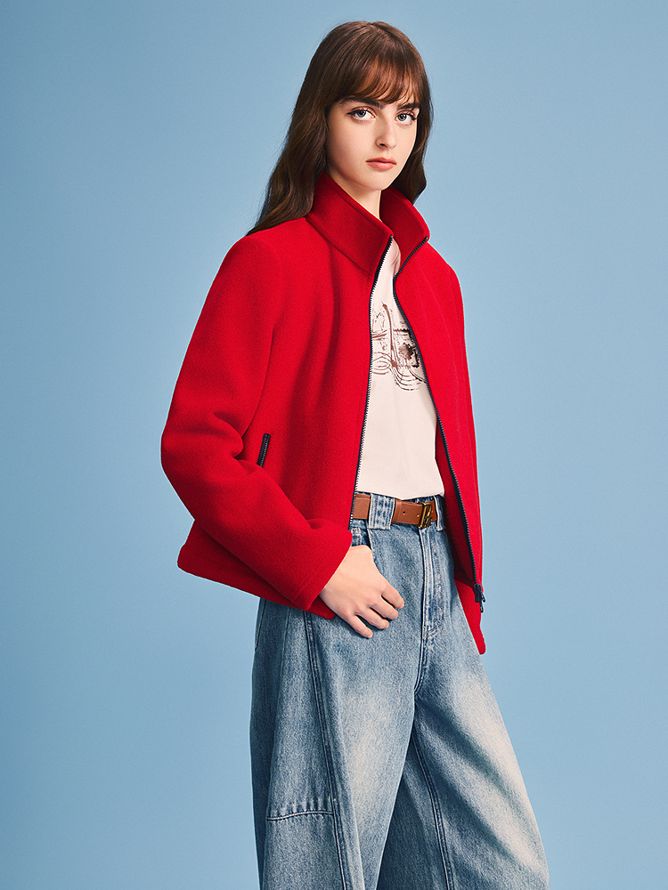 PSALTER诗篇 2026春季新款红运颗粒绒短外套6C66110193