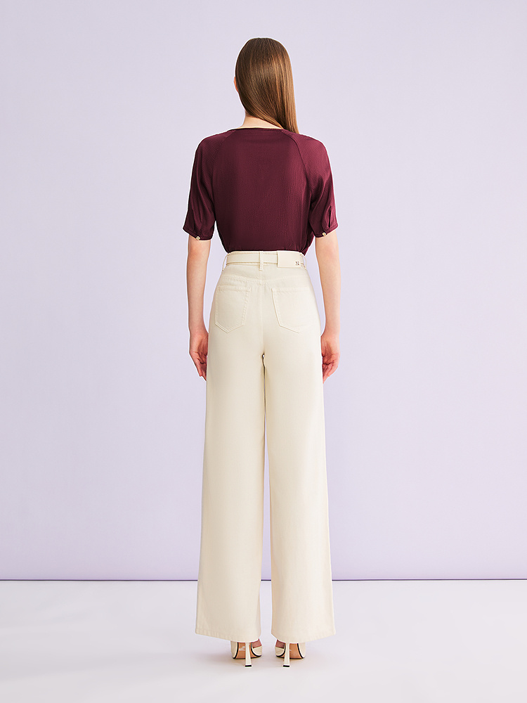 YINER音儿专选2026夏季新款优雅圆领莫代尔桑蚕丝混纺衬衫上衣8C66230016