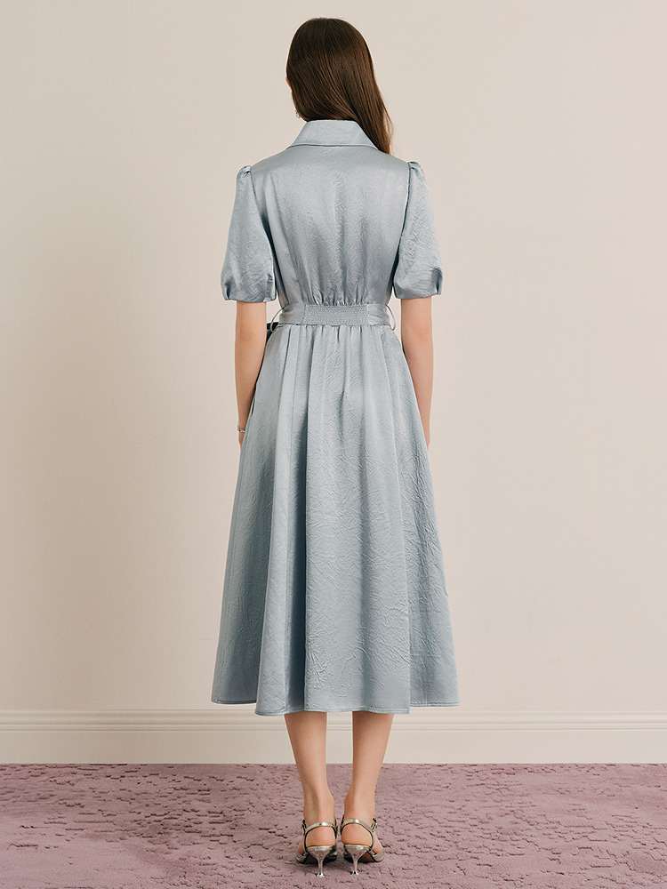 OBBLIGATO奥丽嘉朵专选2025夏季新品光泽感肌理感风衣式连衣裙1C65205380