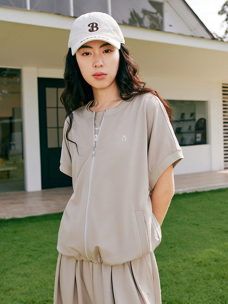 XII BASKET十二篮26夏新款轻薄透气半拉链立领短袖户外休闲外套7C36210480