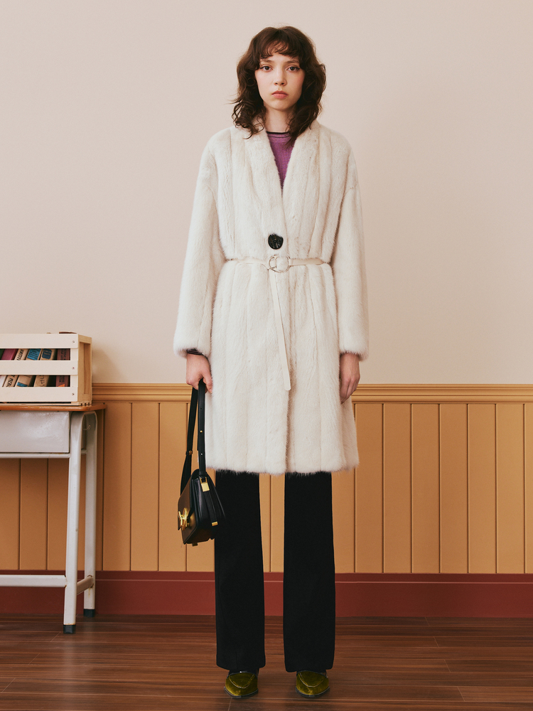 PSALTER诗篇 长款优雅整貂皮草外套6C63509135  