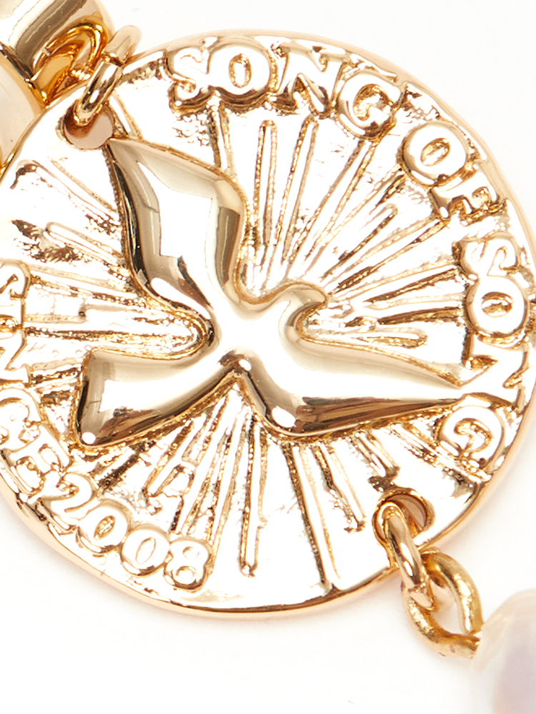 SongofSong歌中歌24春浅金色白鸽图案贝珠耳环5C34194010