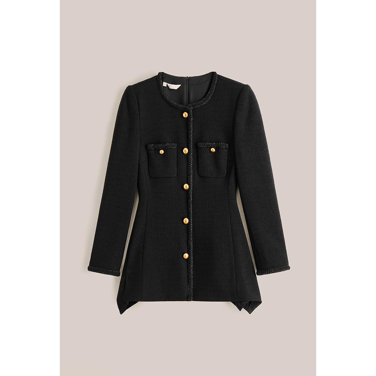 OBBLIGATO奥丽嘉朵2025秋季新品醋酸修身剪裁提花小香风外套1C35370140