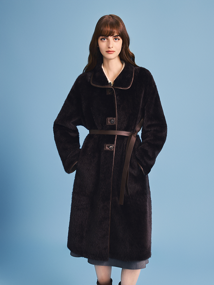 PSALTER诗篇 2026新款奢华真皮毛一体皮草外套6C66109223