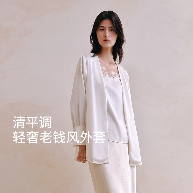 极简风醋酸衬衫外套8J35227120